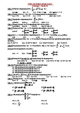 Trắc nghiệm khách quan (chương 3 Đại số 10)